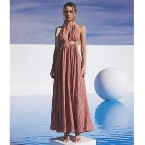 Cult Gaia Pink Halter Maxi Dress